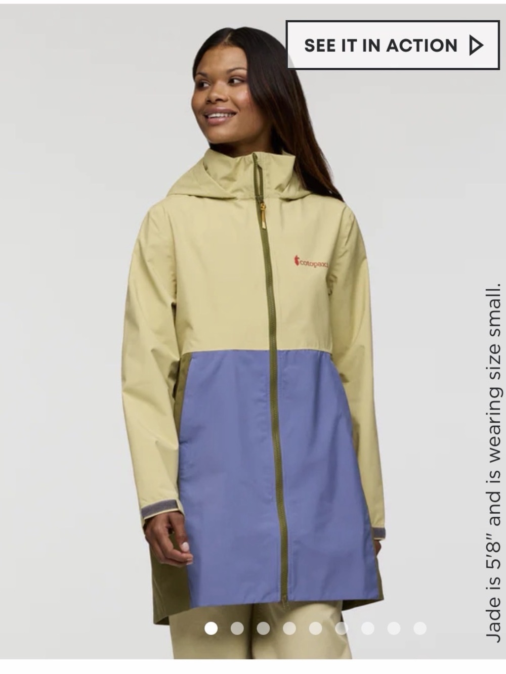 Cotopaxi Women’s Cielo Rain Trench - Grain and Blue Smoke NWT